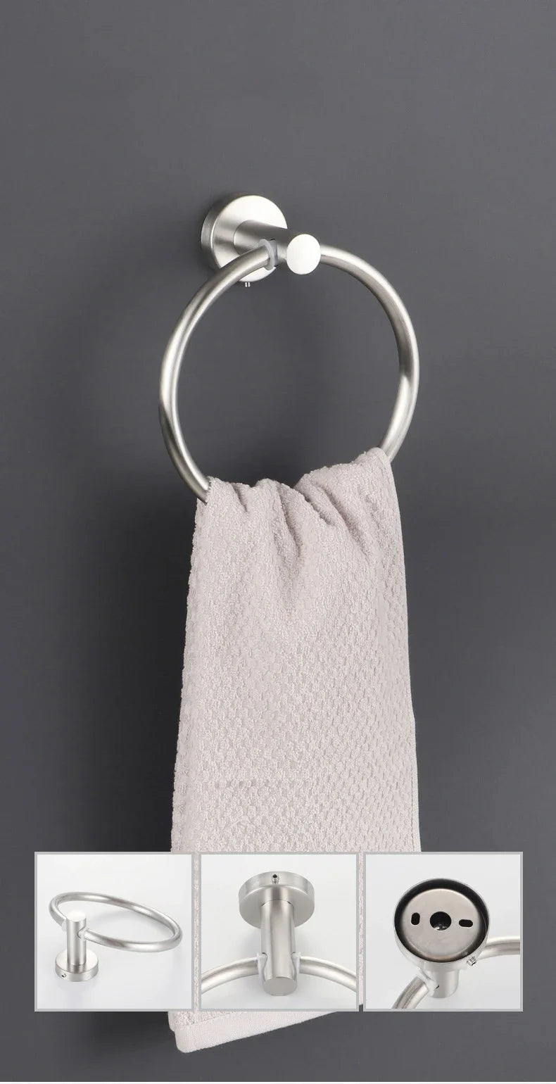 Round Towel Ring – Wall-Mount Bathroom Holder