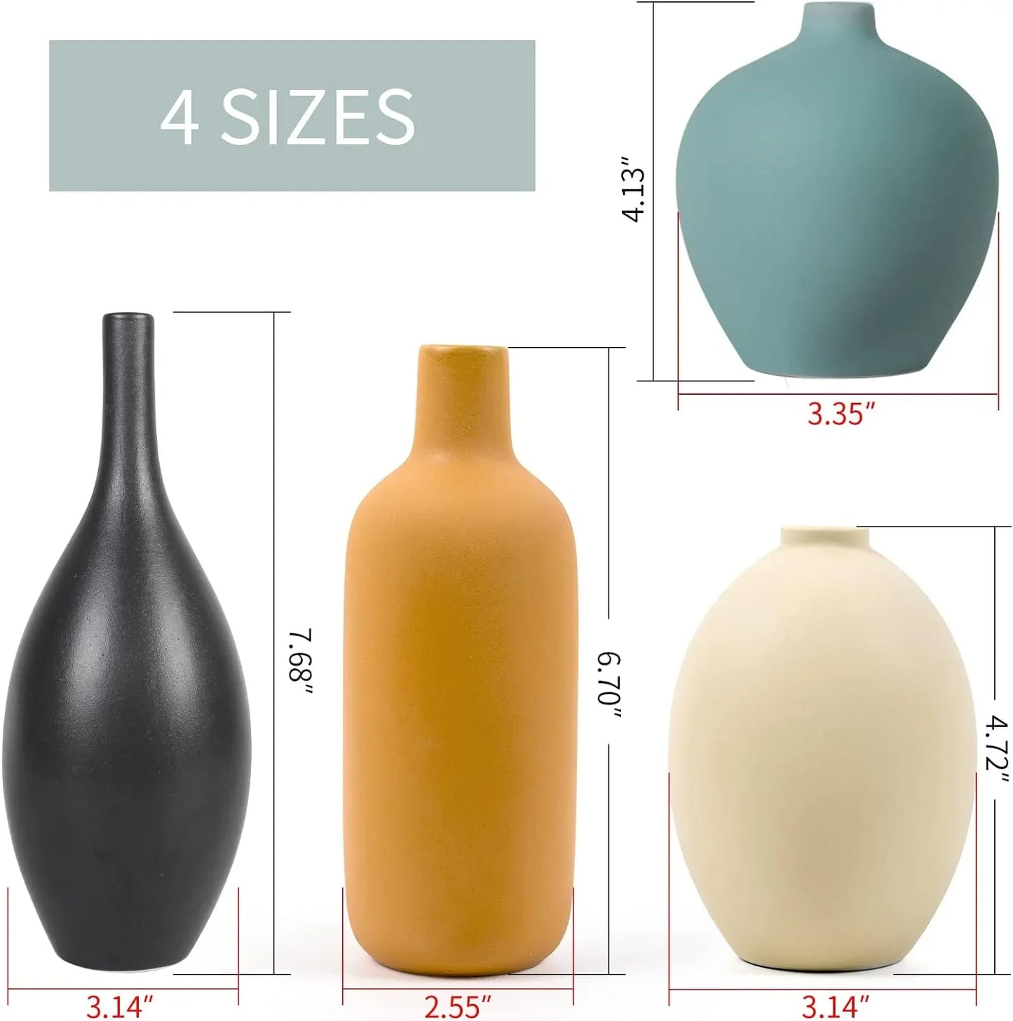 Modern Ceramic Vase Set – 3-Piece Flower Arrangement Decor for Home & Living Room