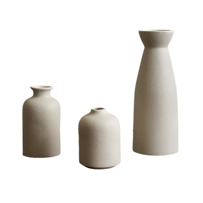 Modern Ceramic Vase Set – 3-Piece Flower Arrangement Decor for Home & Living Room