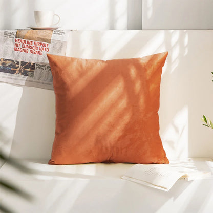 Orange Velvet Cushion Covers Plaid Pillowcases