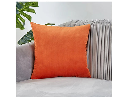 Orange Velvet Cushion Covers Plaid Pillowcases