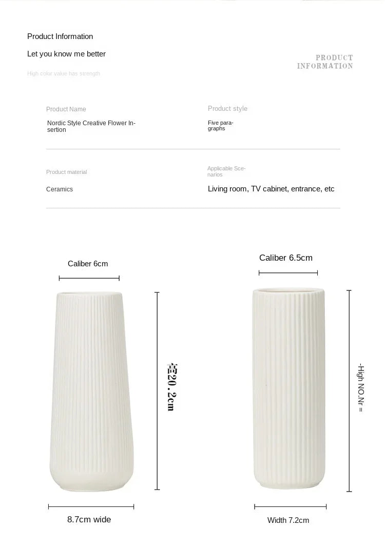 Creative White Ceramic Vase – Elegant Décor for Modern Living Spaces