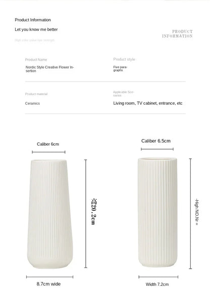 Creative White Ceramic Vase – Elegant Décor for Modern Living Spaces