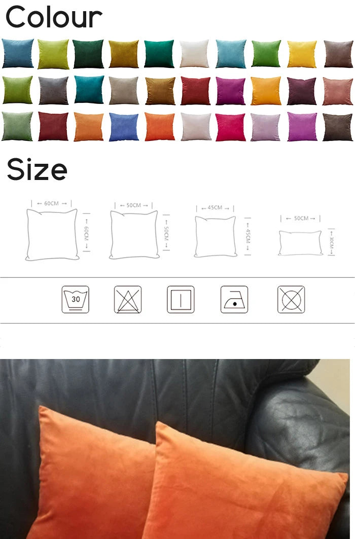 Orange Velvet Cushion Covers Plaid Pillowcases