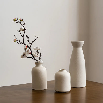 Modern Ceramic Vase Set – 3-Piece Flower Arrangement Decor for Home & Living Room